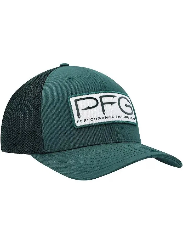 Мужская зеленая кепка Michigan State Spartans PFG Hooks Flex Hat Columbia — изображение 3 из 4, зеленый
