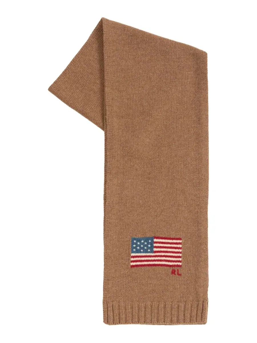 Шарф из шерстяной смеси с флагом Polo Ralph Lauren, Italian Heather — изображение 1 из 3