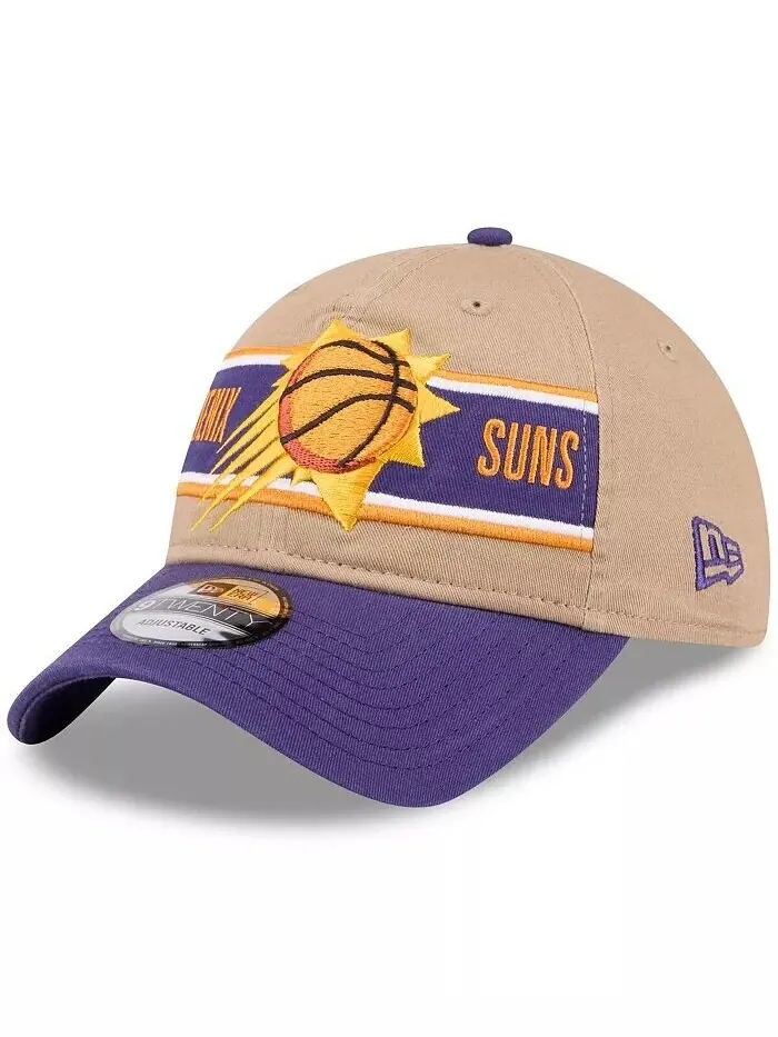 Мужская светло-коричневая/фиолетовая регулируемая кепка Phoenix Suns NBA Draft 9TWENTY 2024 New Era — изображение 1 из 4