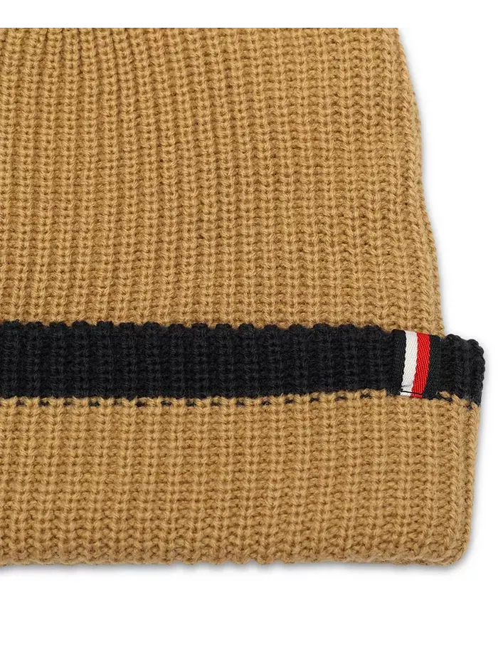 Мужская шапка-бини с резинкой и контрастным кончиком Tommy Hilfiger — изображение 2 из 3, бежевый/бежевый