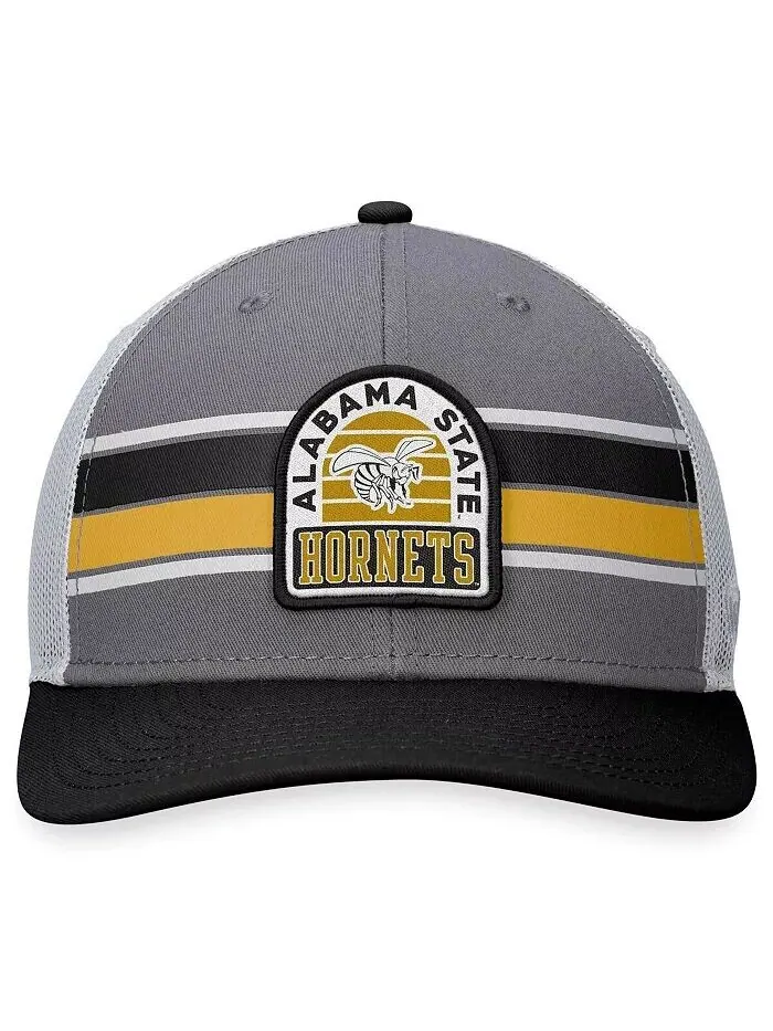 Мужская черная, серая кепка Alabama State Hornets Aurora Trucker Adjustable Top of the World — изображение 2 из 3