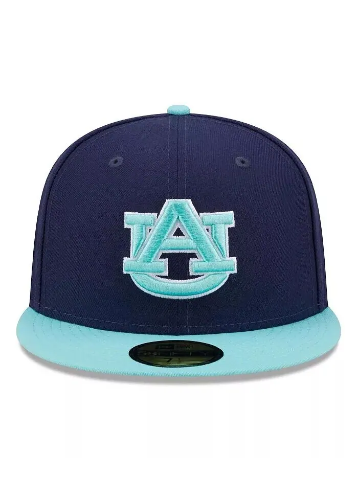 Мужская темно-синяя, светло-голубая шапка Auburn Tigers 59FIFTY Fitted New Era — изображение 4 из 4