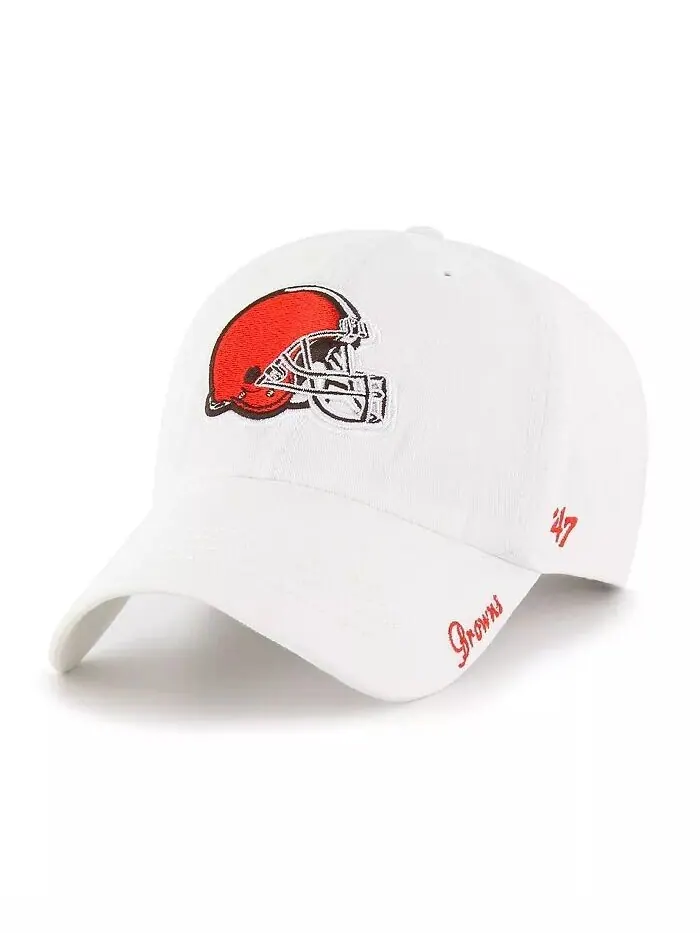 Женская белая кепка Cleveland Browns Miata Logo Clean Up Adjustable '47 Brand