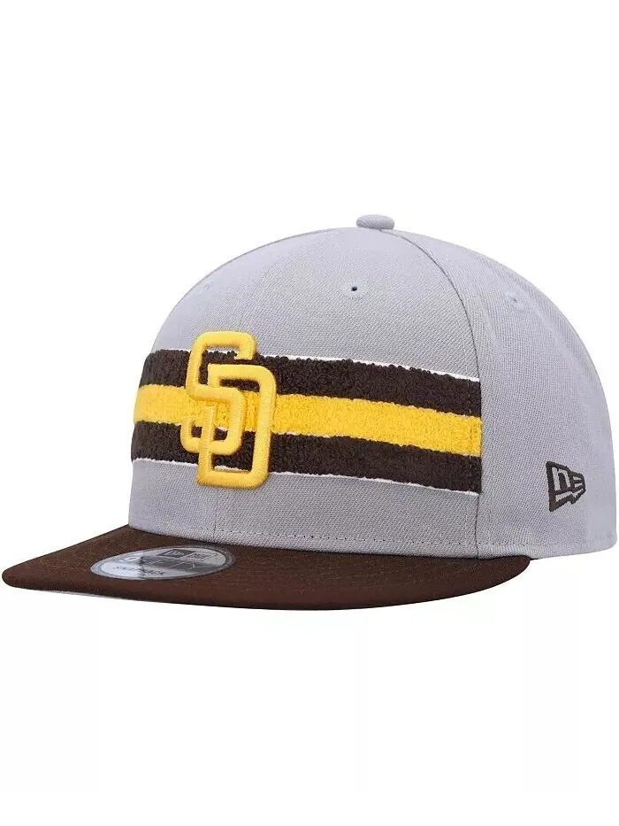 Мужская серо-коричневая кепка San Diego Padres Band 9FIFTY Snapback New Era — изображение 1 из 4, серый коричневый