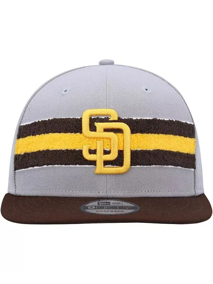 Мужская серо-коричневая кепка San Diego Padres Band 9FIFTY Snapback New Era — изображение 2 из 4, серый коричневый