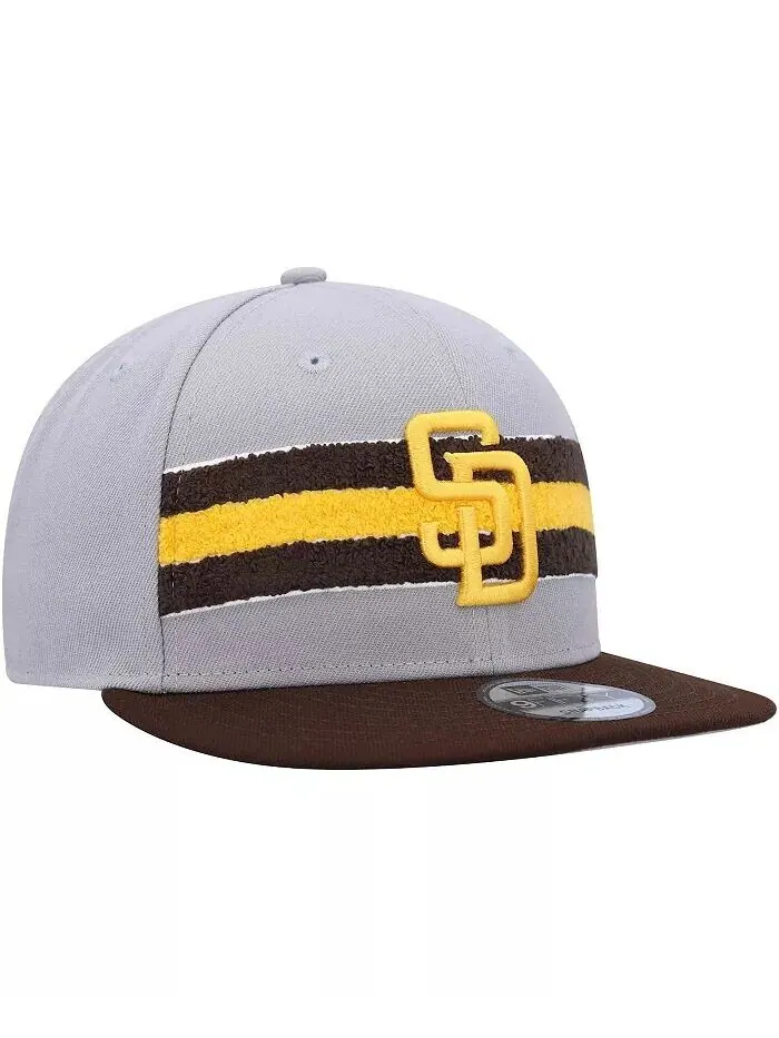 Мужская серо-коричневая кепка San Diego Padres Band 9FIFTY Snapback New Era — изображение 3 из 4, серый коричневый