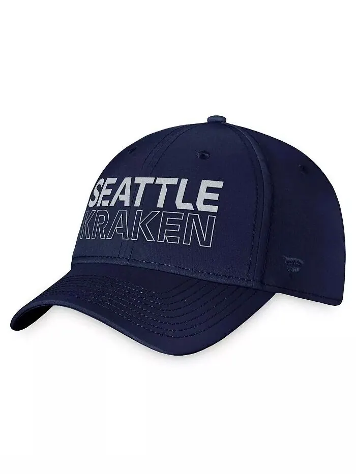 Мужская кепка темно-синего цвета Seattle Kraken Authentic Pro Road Flex Fanatics — изображение 3 из 4, глубокий синий