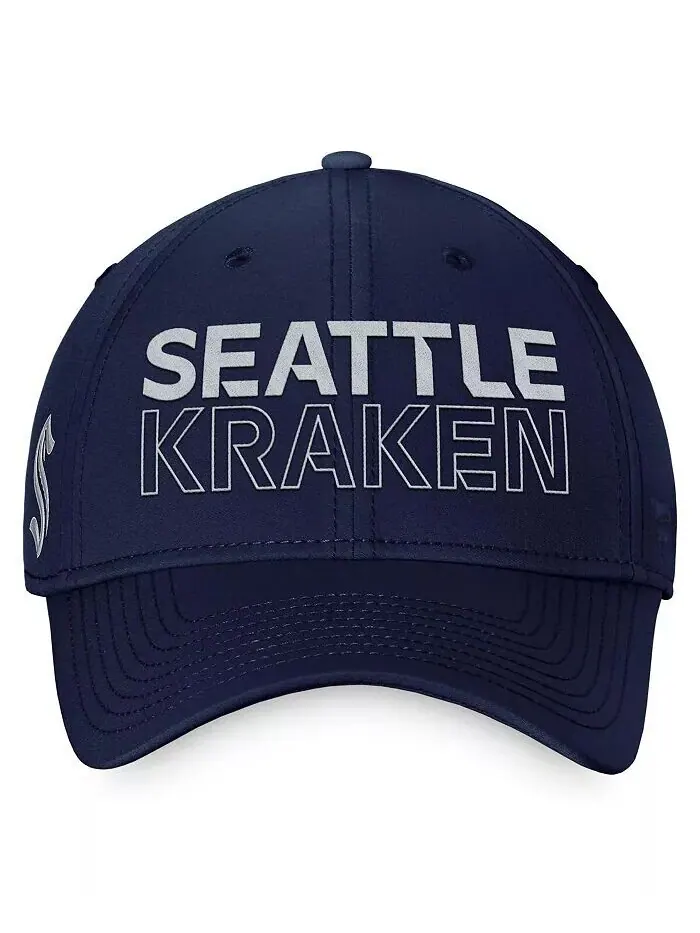 Мужская кепка темно-синего цвета Seattle Kraken Authentic Pro Road Flex Fanatics — изображение 4 из 4, глубокий синий