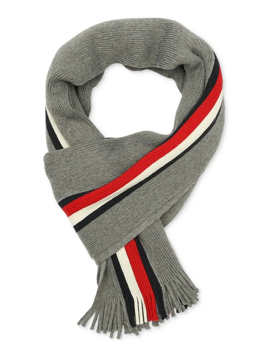 Мужской шарф-рашель в полоску Global Stripe Tommy Hilfiger — изображение 2 из 6, серый