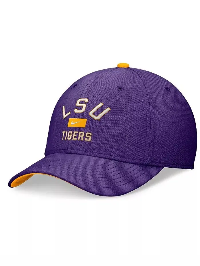 Мужская фиолетовая кепка LSU Tigers Primetime Rise Swoosh Flex Nike — изображение 1 из 4