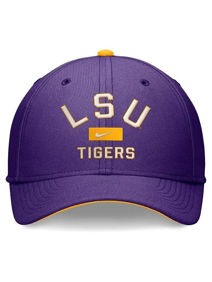 Мужская фиолетовая кепка LSU Tigers Primetime Rise Swoosh Flex Nike — изображение 2 из 4