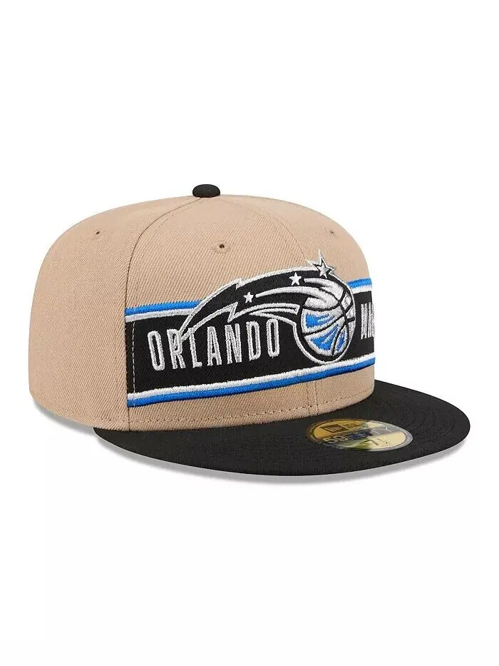 Мужская коричнево-черная кепка Orlando Magic NBA Draft 59FIFTY 2024 New Era — изображение 4 из 4, бежевый черный