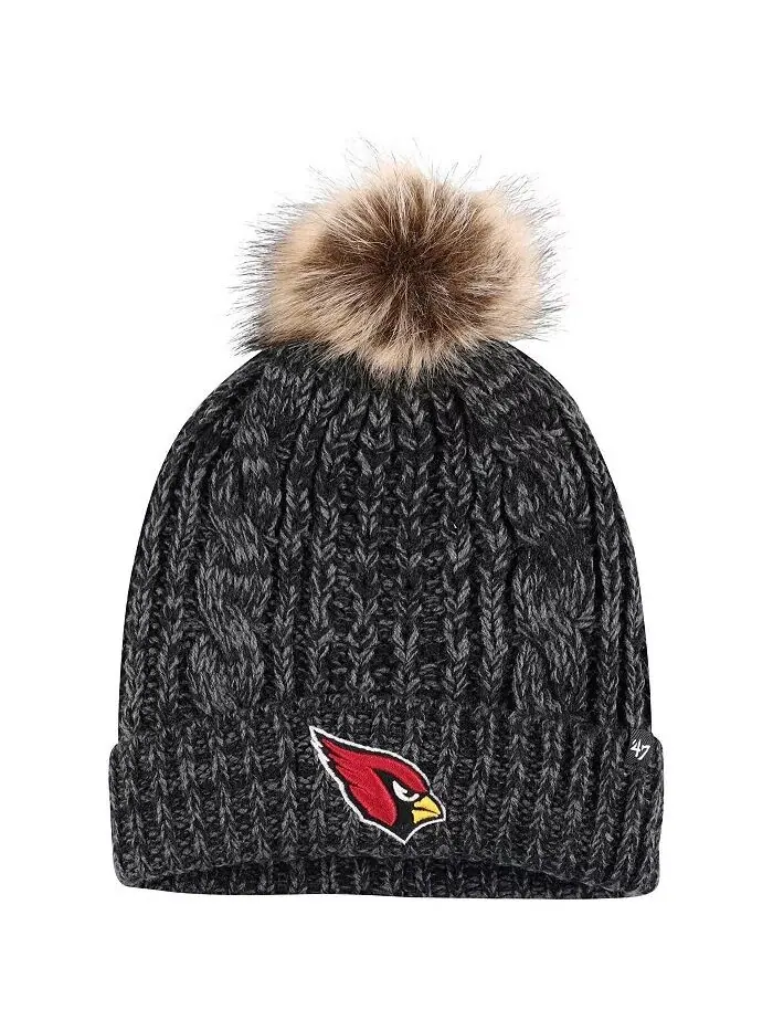 Женская черная вязаная шапка Meeko с логотипом Arizona Cardinals и помпоном '47 Brand