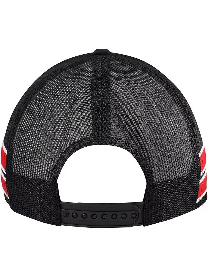Мужская черная регулируемая кепка Chicago Bulls с полосками Sidebrand Trucker '47 Brand — изображение 2 из 4, черный