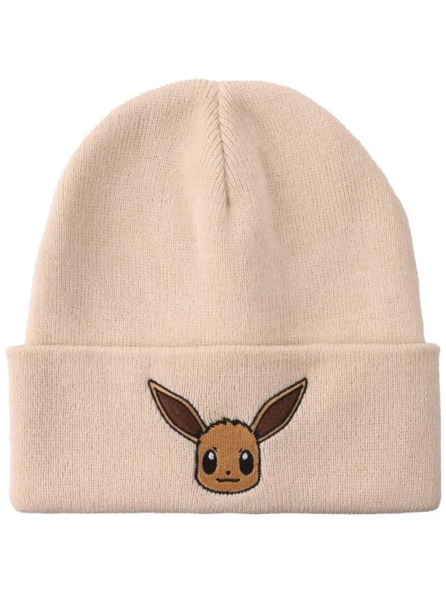 Шапка-бини с вышивкой Eevee Pokemon — изображение 1 из 3, коричневый