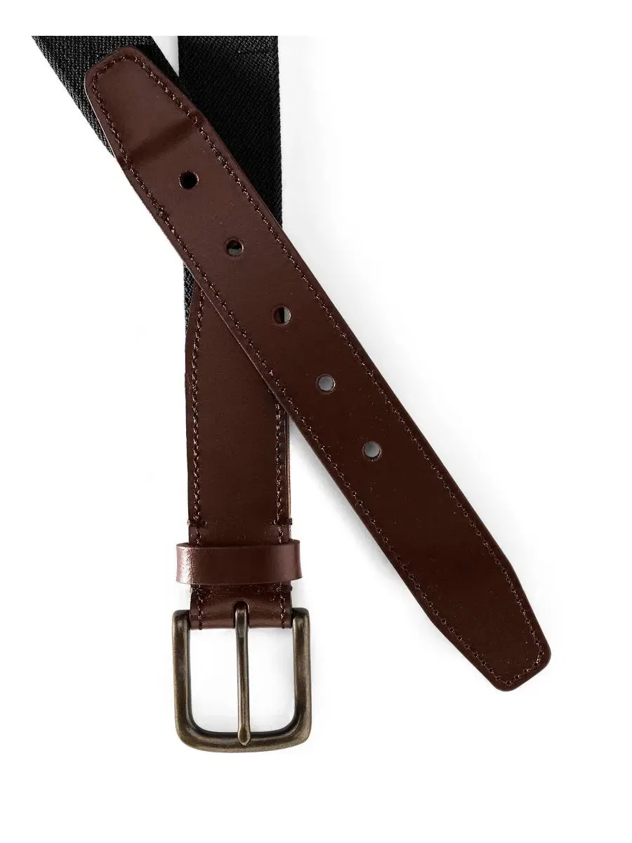 Ремень эластичный Big & Tall Elastic Surcingle Belt Lands' End — изображение 2 из 2, черный