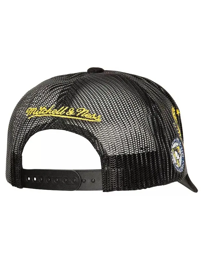 Мужская черная кепка Pittsburgh Penguins Times Up Classic Script Cord Trucker Adjustable Mitchell & — изображение 4 из 4