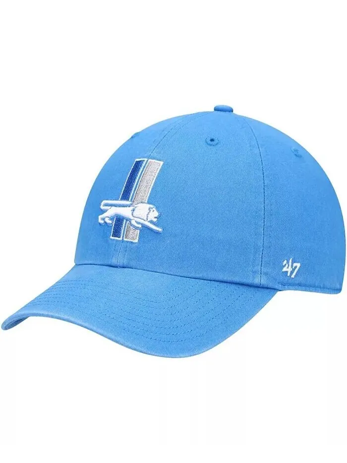 Мужская синяя регулируемая шапка Detroit Lions Clean Up Legacy '47 Brand — изображение 1 из 4, синий