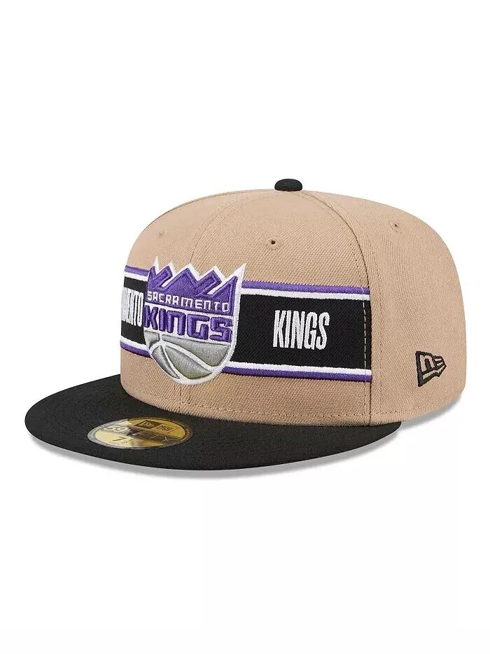 Мужская коричнево-черная шляпа Sacramento Kings NBA Draft 59FIFTY 2024 New Era — изображение 1 из 4, бежевый черный