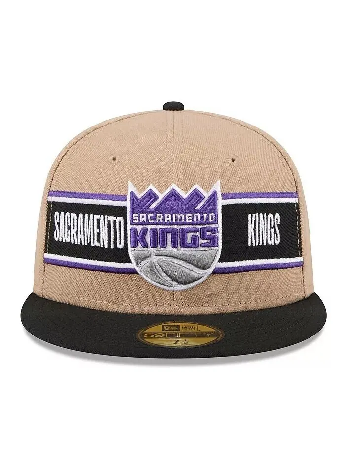 Мужская коричнево-черная шляпа Sacramento Kings NBA Draft 59FIFTY 2024 New Era — изображение 2 из 4, бежевый черный