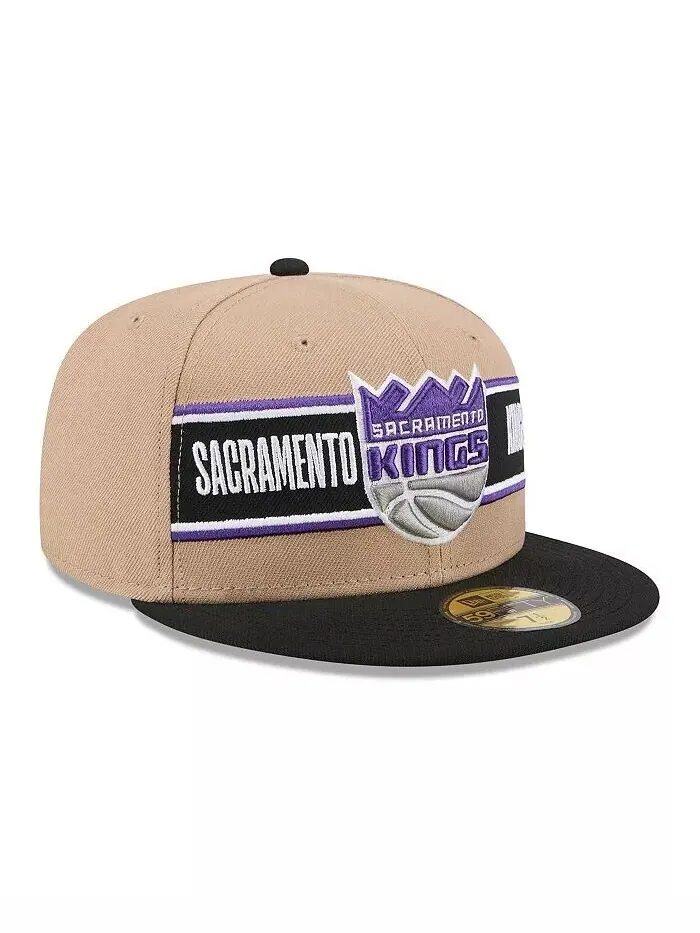 Мужская коричнево-черная шляпа Sacramento Kings NBA Draft 59FIFTY 2024 New Era — изображение 4 из 4, бежевый черный
