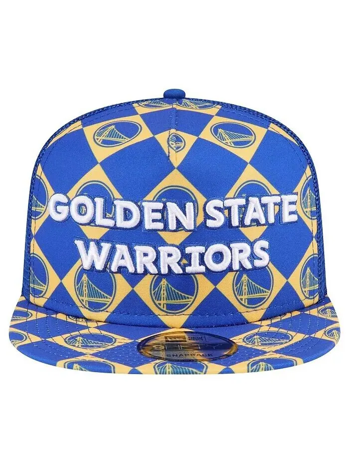 Мужская бейсболка-кепка с застежкой-молнией Trucker 9FIFTY Royal Golden State Warriors Seeing — изображение 2 из 4