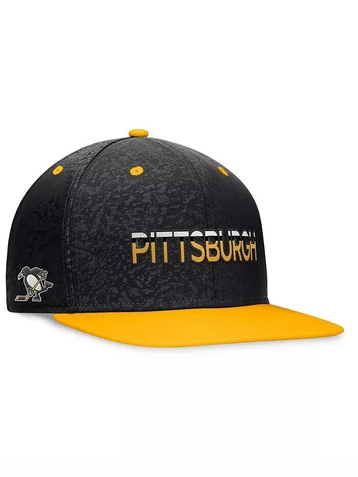 Мужская черно-золотая кепка Snapback из джерси Pittsburgh Penguins Authentic Pro Alternate Fanatics — изображение 1 из 4