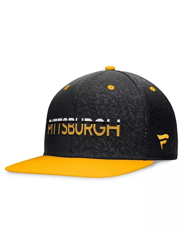 Мужская черно-золотая кепка Snapback из джерси Pittsburgh Penguins Authentic Pro Alternate Fanatics — изображение 4 из 4