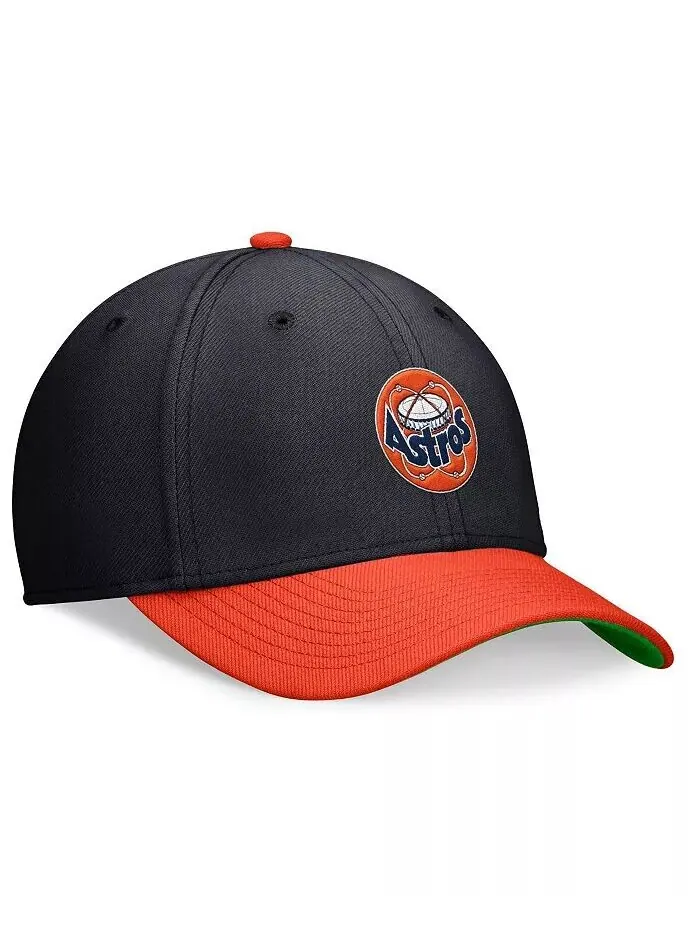 Мужская темно-синяя/оранжевая кепка Houston Astros Cooperstown Collection Rewind Swoosh Flex — изображение 3 из 4
