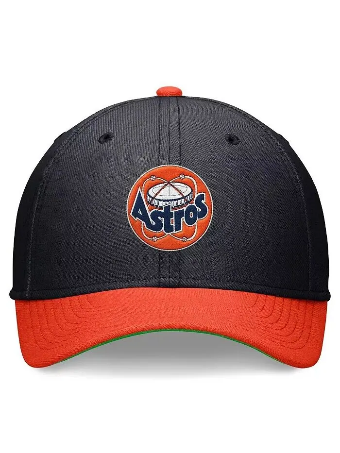 Мужская темно-синяя/оранжевая кепка Houston Astros Cooperstown Collection Rewind Swoosh Flex — изображение 4 из 4