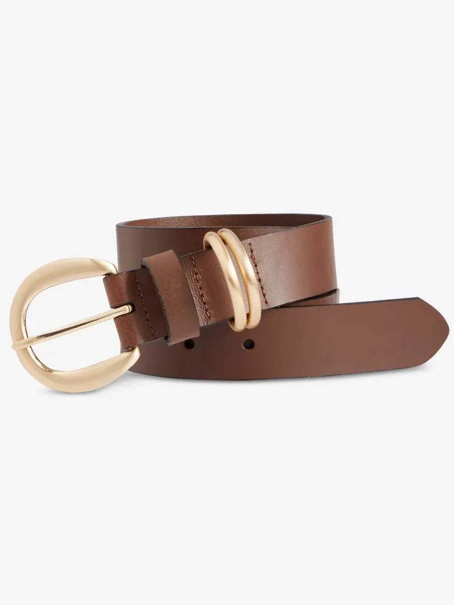 Ремень кожаный с пряжкой Multi-Loop Keeper Leather Belt I.N.C. International Concepts