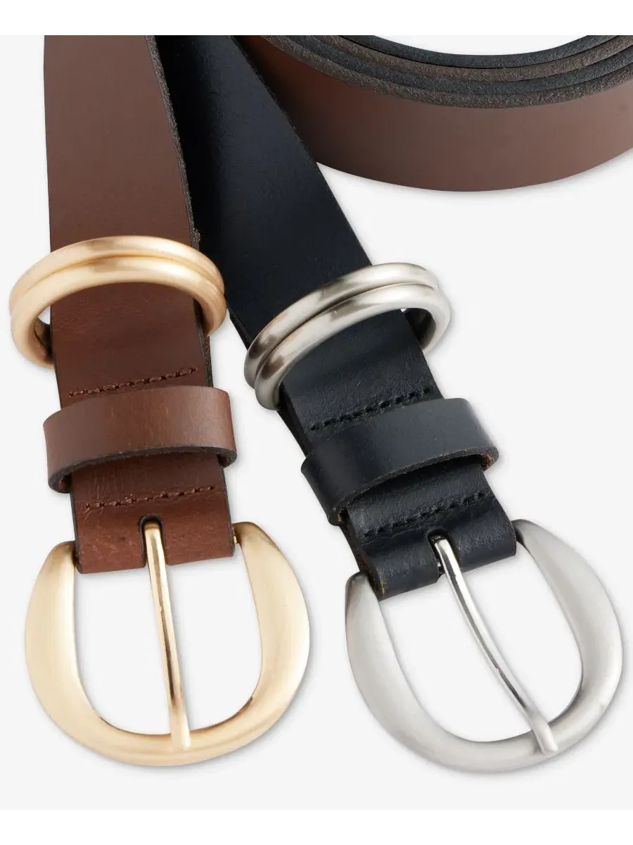Ремень кожаный с пряжкой Multi-Loop Keeper Leather Belt I.N.C. International Concepts — изображение 3 из 3