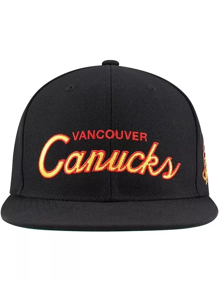 Мужская черная кепка Snapback Vancouver Canucks Core Team Script 2.0 Mitchell & Ness — изображение 3 из 4, черный