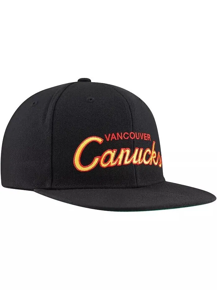Мужская черная кепка Snapback Vancouver Canucks Core Team Script 2.0 Mitchell & Ness — изображение 4 из 4, черный
