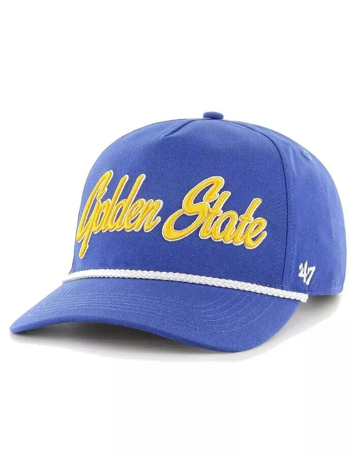 Мужская регулируемая кепка с логотипом Royal Golden State Warriors Overhand '47 Brand — изображение 3 из 3, королевский