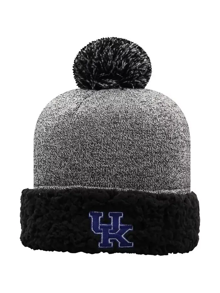 Черная женская плотная вязаная шапка с манжетами и помпоном Kentucky Wildcats Top Of The World — изображение 1 из 2, черный