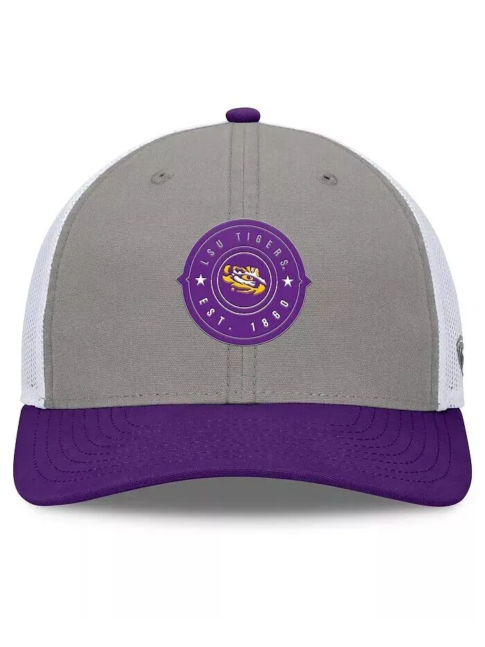 Мужская регулируемая шапка серого/фиолетового цвета LSU Tigers Rob Trucker Top Of The World — изображение 2 из 4