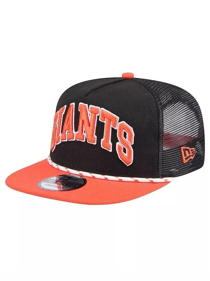 Мужская черная кепка для гольфа San Francisco Giants Throwback с сетчатой ​​спинкой New Era