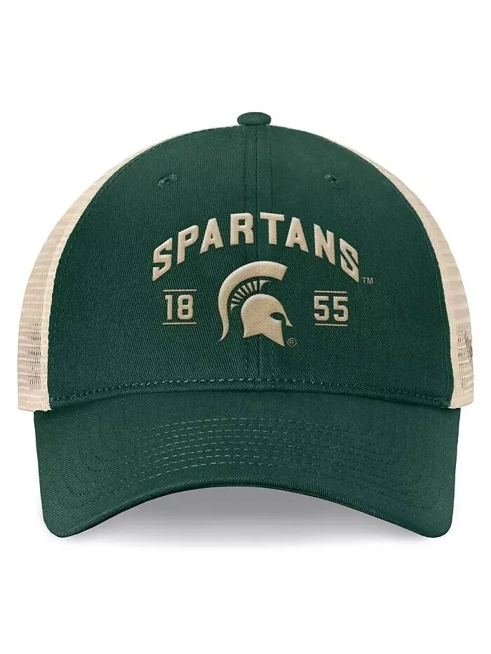 Мужская зеленая шапка Michigan State Spartans Heritage Waylon Trucker Adjustable Top of the World — изображение 4 из 4