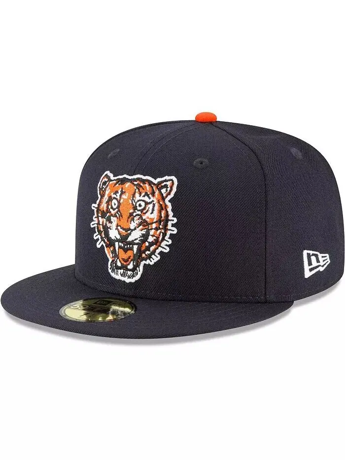 Мужская темно-синяя шляпа Detroit Tigers Cooperstown Collection Wool 59FIFTY New Era — изображение 1 из 4, темно-синий