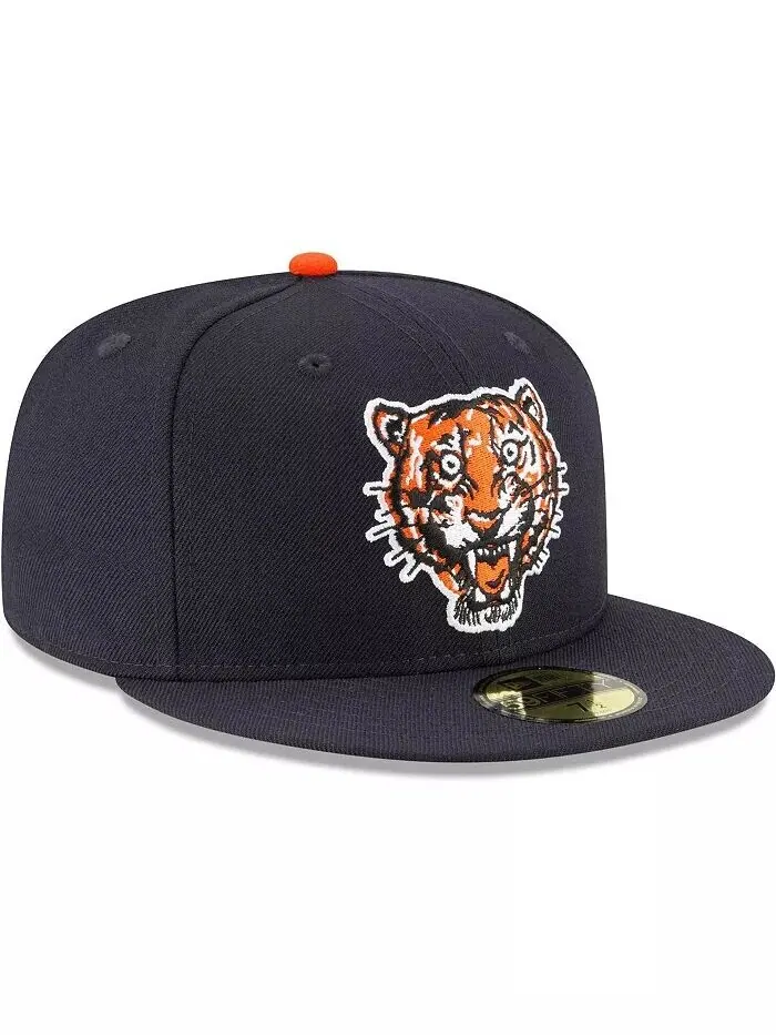 Мужская темно-синяя шляпа Detroit Tigers Cooperstown Collection Wool 59FIFTY New Era — изображение 3 из 4, темно-синий