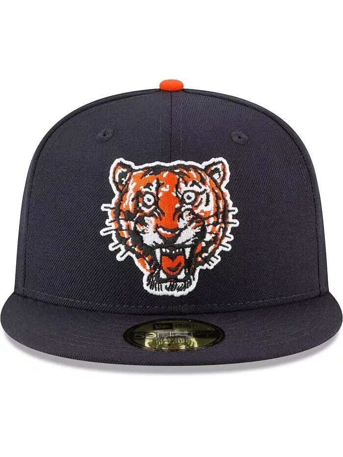 Мужская темно-синяя шляпа Detroit Tigers Cooperstown Collection Wool 59FIFTY New Era — изображение 4 из 4, темно-синий