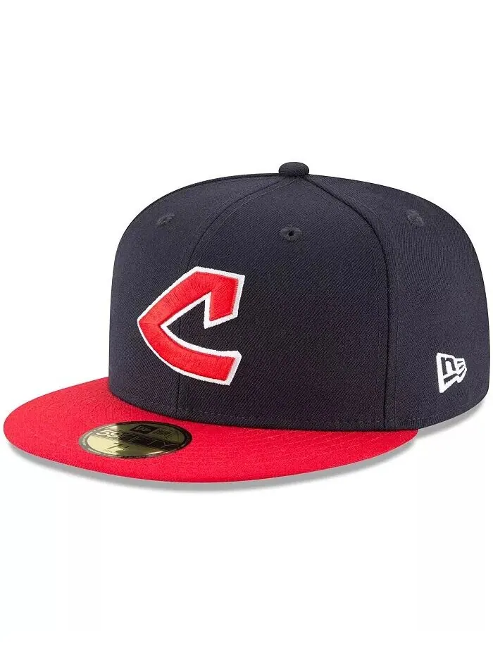 Мужская темно-синяя шляпа Cleveland Guardians Cooperstown Collection Wool 59FIFTY приталенная шляпа