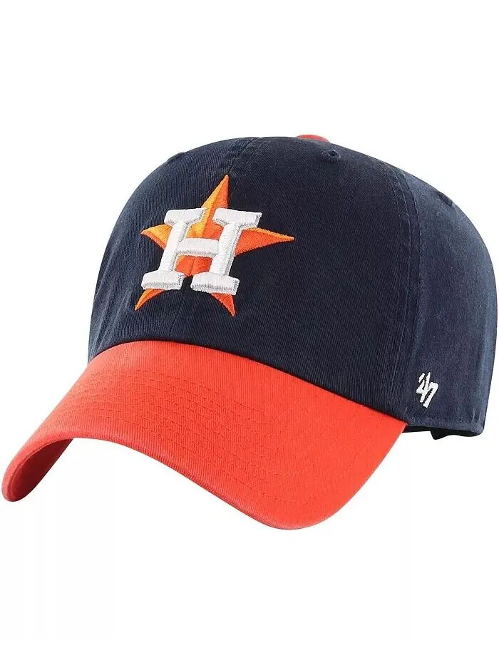 Мужская темно-синяя, оранжевая шапка Houston Astros Clean Up Adjustable '47 Brand — изображение 1 из 2