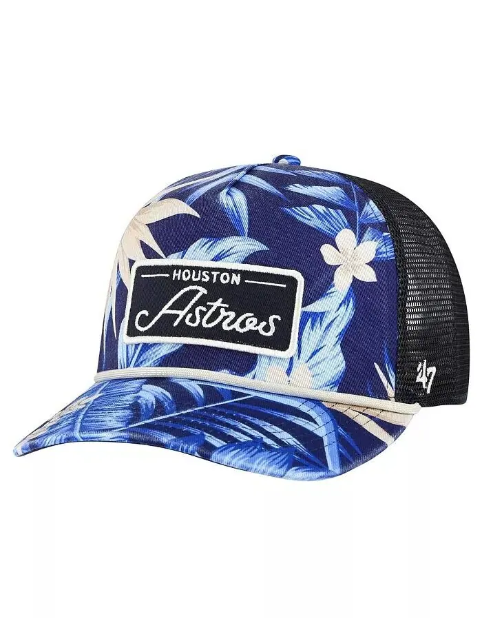 Мужская темно-синяя регулируемая шляпа Houston Astros Tropicalia Trucker Hitch '47 Brand — изображение 1 из 2, темно-синий