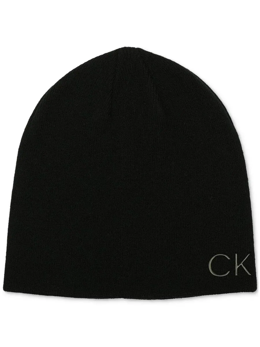 Мужской комплект из шарфа и шапки с логотипом Calvin Klein — изображение 2 из 4, черный