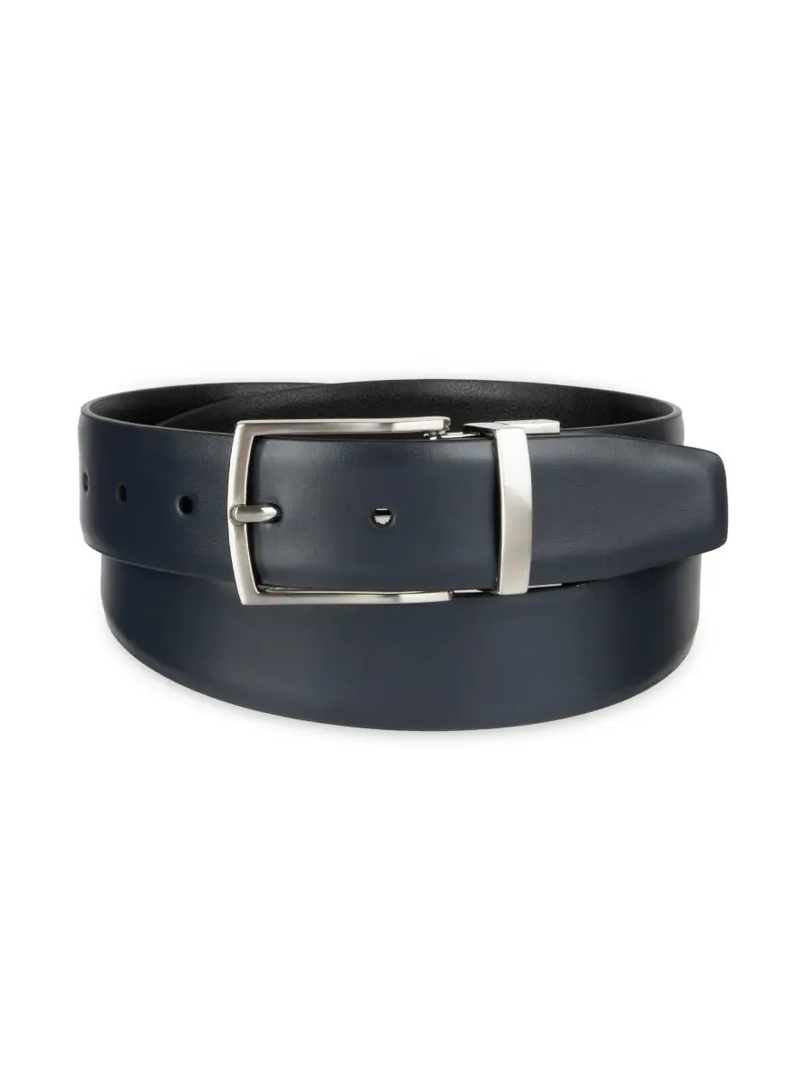 Мужской двусторонний пояс Dess Belt 2-в-1 Alfani — изображение 1 из 6, темно-синий/черный