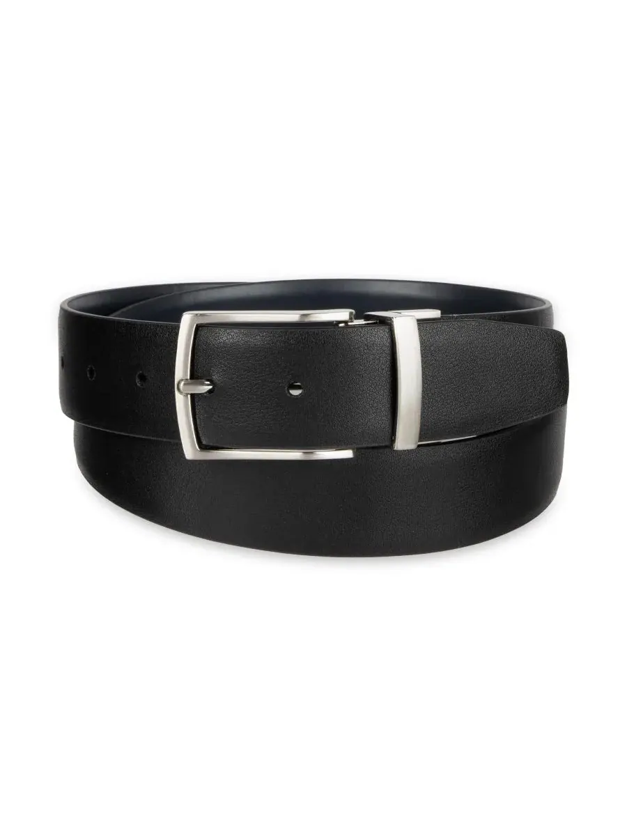 Мужской двусторонний пояс Dess Belt 2-в-1 Alfani — изображение 2 из 6, темно-синий/черный