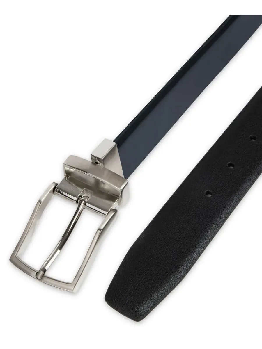 Мужской двусторонний пояс Dess Belt 2-в-1 Alfani — изображение 6 из 6, темно-синий/черный