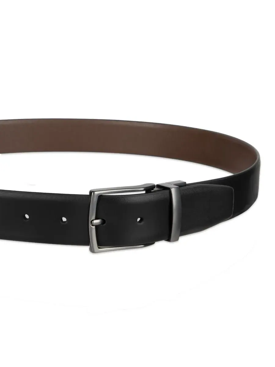 Мужской двусторонний пояс Dess Belt 2-в-1 Alfani — изображение 5 из 6, черный/коричневый
